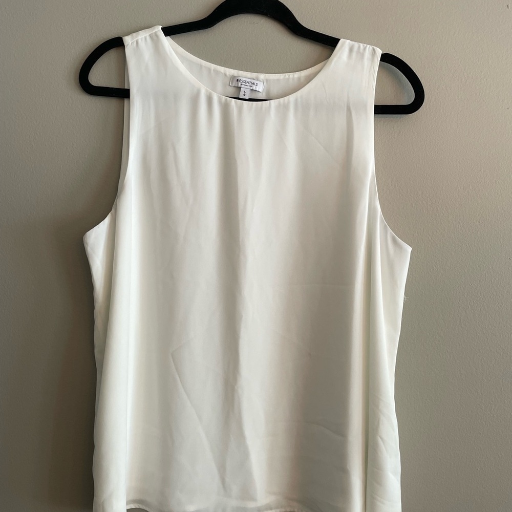 R Essentials Ivory sleveless blouse